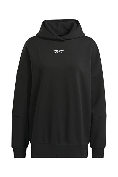Reebok Луксозен овърсайз суитшърт с качулка, черен