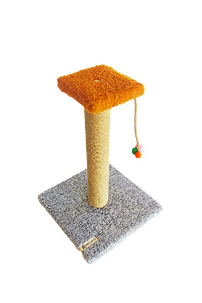 ambarpet Grey Cat Scratching Board with Steps 42 Cm