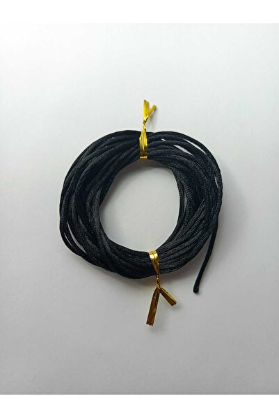 Eskişehir hobi sanat 5 Metre Siyah Renk 2 Mm Kalın Floş Ip Sıçan Kuyruğu Sate...