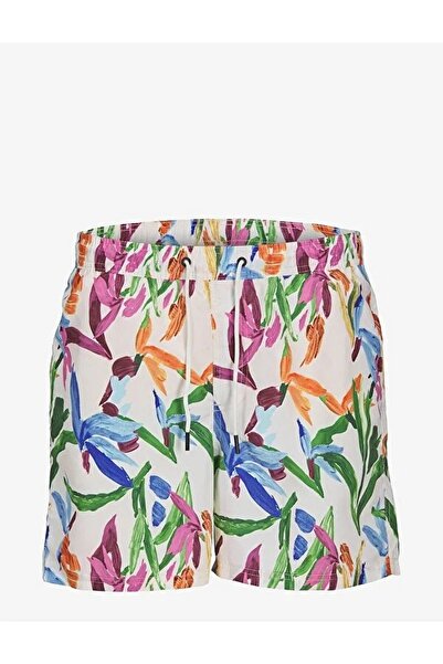 Jack & Jones Κανονικό ανδρικό σορτς κρεμ JPSTFIJI JJSWIM AOP ORIGINALS LY