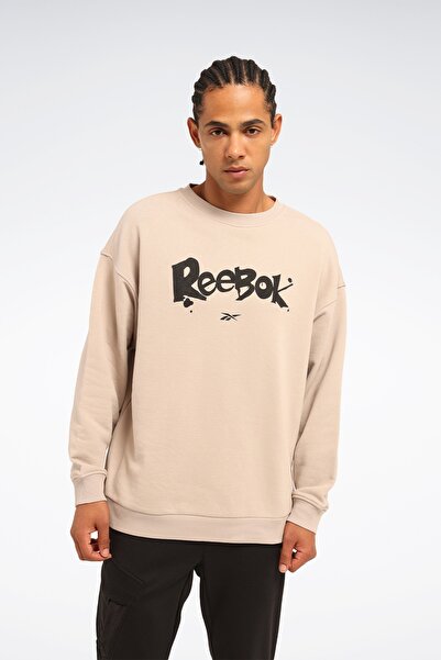 Reebok NEW ID OVRS GFX CREW Gri Erkek Sweatshirt