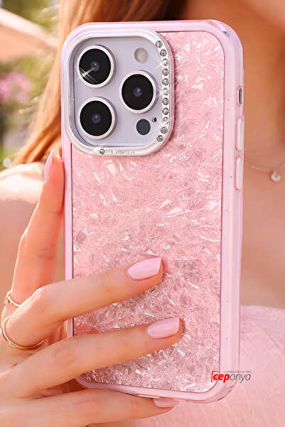 Ceponya حافظة آيفون 14 برو ماكس بتصميم لامع مرصع بالحجارة مع غطاء بابي بارز ل...