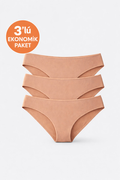 Viuma Women's Ten 3-Piece Economical Pack V203523 Cotton Basic Slip Panties