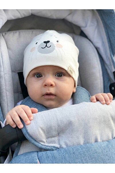 Kardelen Butik Denizli %100 Cotton Çift Kat Erkek Bebek Penye Bere  ( 0-18 Ay )