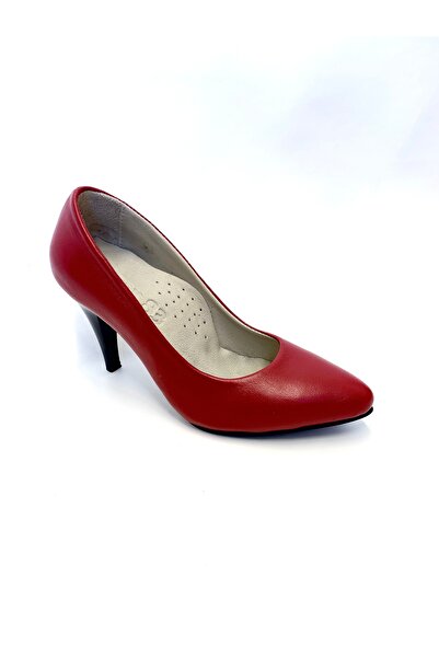 stok83 Women's Red Genuine Leather Stiletto
