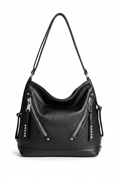 Çanta Trend Μαλακό τεχνητό δέρμα μαύρο γυναικείο σακίδιο πλάτης και τσάντα ώμου