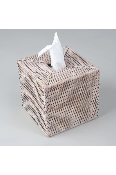 Decor Walther Basket Tissue Box, Square, Countertop, 15Xh15Cm - White