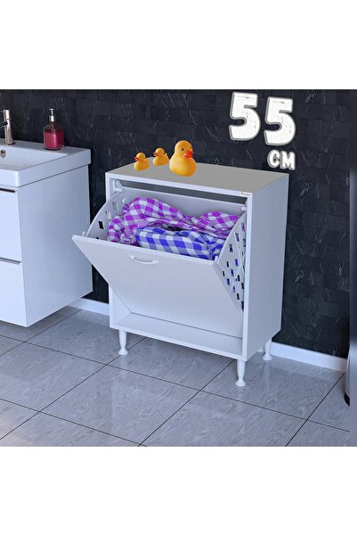 Modilayn Söke Kirli Sepetli, Ayaklı, Çok Amaçlı Banyo Dolabı (14 farklı Geniş...