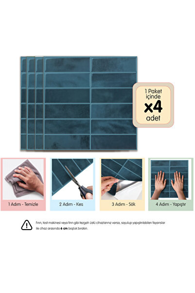 Stickez Tiles 3d Kendinden Yapışkanlı Duvar Karosu 30,5 cm x 30,5 cm (4 ADET)...