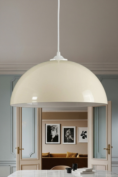 Marrien Luna Krem Metal Sarkıt (30 cm) Yemek Masası Üstü Avize Mutfak & Salon...