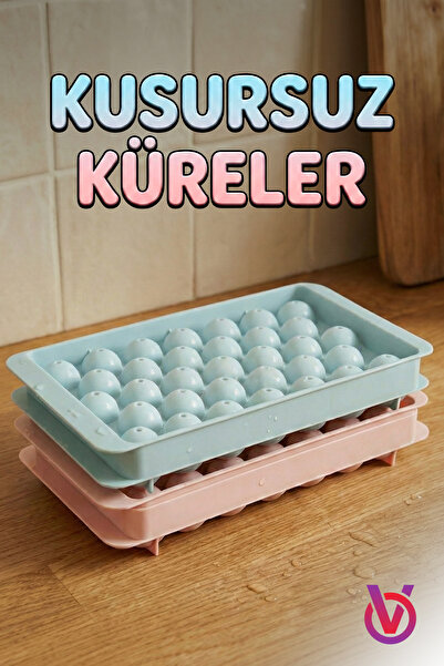 Viritias Pratik ve Şık 33'lü Küre Yuvarlak Buz Kalıbı - Küre Buzluk 33'lü Buz...
