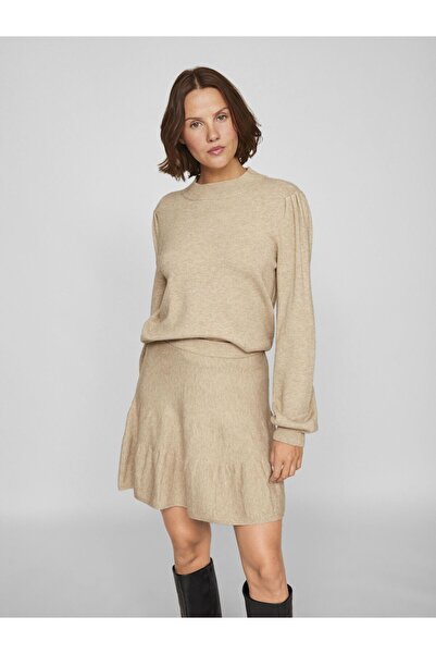 VILA Strickpullover Stehkragen