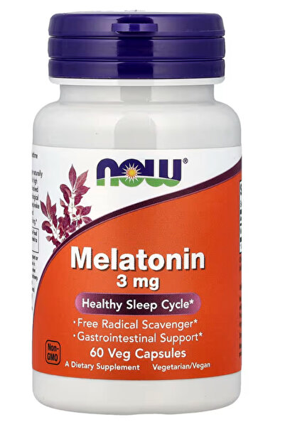 Now Foods Supplements, 3 mg, Free Radical Scavenger, Healthy Sleep Cycle, 60 ...