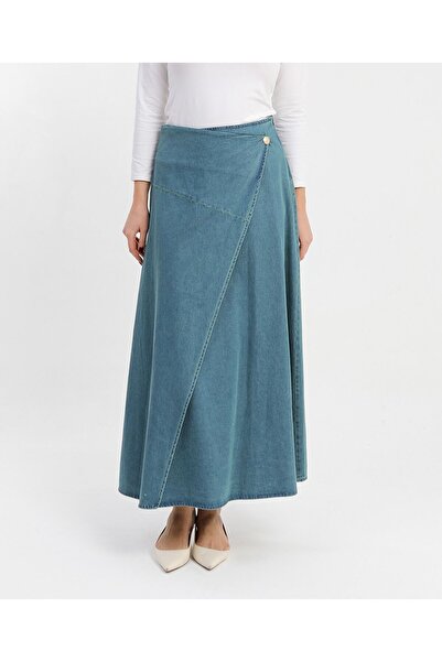 vl vellichor Front Piece Cropped Denim Skirt