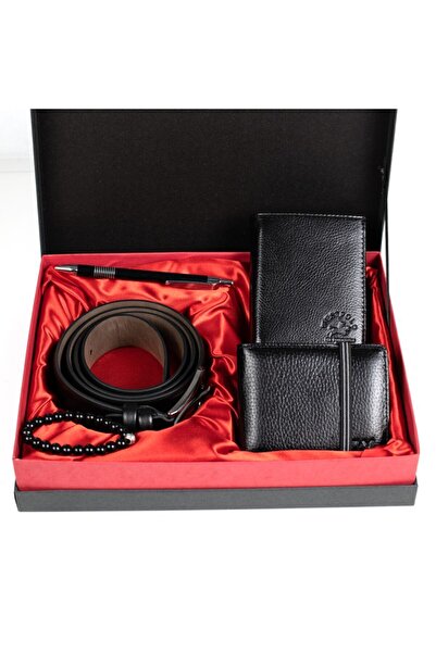 Westpolo Deri Erkek Cüzdan Deri Kartlık ve Kemer Seti