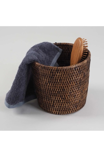 Decor Walther سلة لحفظ المواد، بيضاوية الشكل، توضع فوق الطاولة - لون بني