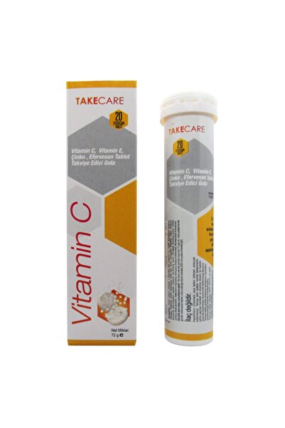 TakeCare قرص فوارة بنكهة البرتقال يحتوي على فيتامين سي وفيتامين إي والزنك