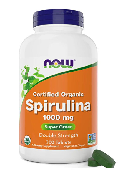 Now Foods Supplements, Organic Spirulina 1000mg Tablets - 300 Count - Non-GMO...
