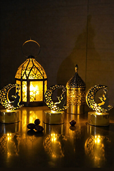 Leytin Ramazan Temalı Ay Yıldız LED Işık 1 adet –Camii Figürlü Masa Üstü Deko...