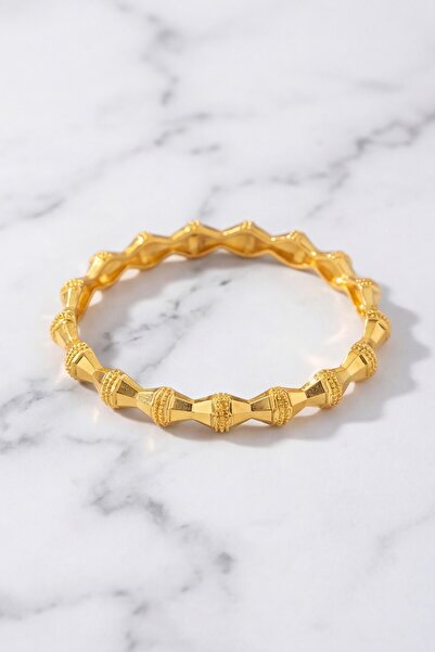 FerizZ Çelik Kelepçe Altın Kaplama Kadın Hint Model BLZ-614