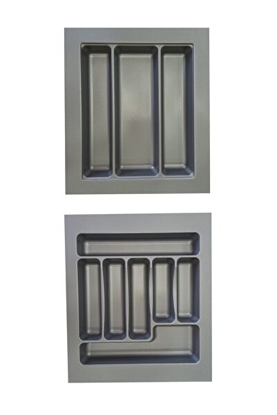 GörSeç Set gri de 2 bucăți 42x49 cm 42 cm Suport pentru tacâmuri în sertar 36...