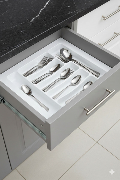 GörSeç Suport pentru linguri alb pentru sertar 42x49 cm 36*40 a Organizator d...