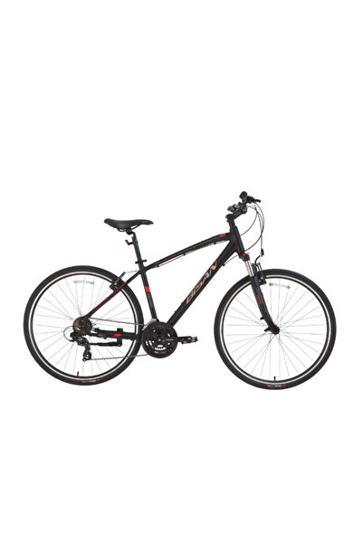 Bisan TRX 8100 ERKEK ŞEHİR BİSİKLETİ 46CM V 28 JANT 21 VİTES MAT SİYAH KIRMIZI