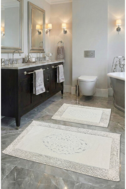 FeelHome مجموعة سجادة حمام فائقة النعومة وفائقة الامتصاص من Pamukkent مكونة م...