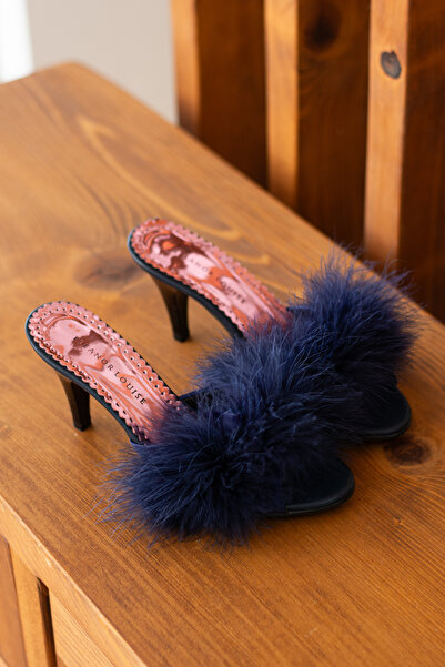 Eleanor Louise Satin Heeled Furry Bridal Slippers