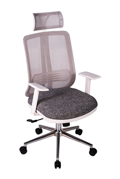 Ofisbazaar UP Beyaz Fileli Yönetici Koltuğu | Ergonomik Başlıklı Ofis Koltuğu...