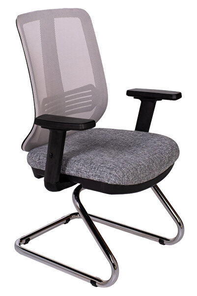 Ofisbazaar UP Fileli Misafir Koltuğu | Ergonomik Toplantı ve Bekleme Koltuğu Gri