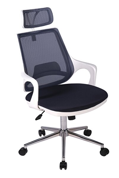 Ofisbazaar Buya Beyaz Fileli Ofis Koltuğu | Ergonomik ve Modern Tasarım Siyah...