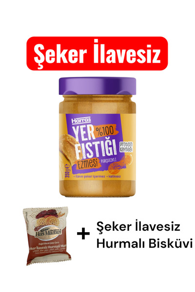Harras Katkısız %100 Yer Fıstığı Ezmesi 350gr İlave Şeker İçermeyen