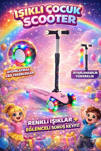PRO Toys Katlanır Işıklı Çocuk Scooter