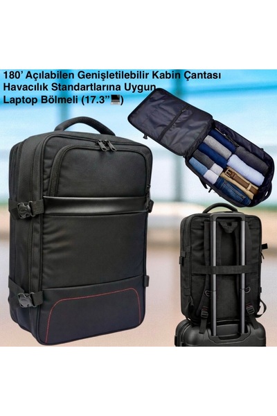 CANARİS Expandable Travel Business Bag 17.3 Inch Laptop Compartment Cabin Siz...