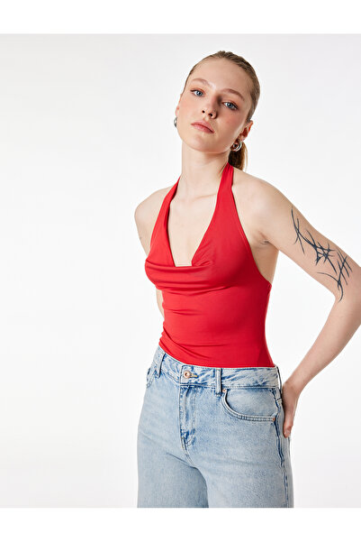 Koton Backless Degaje Collar Bodysuit