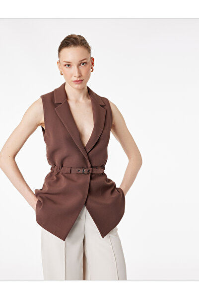 Koton Vestă cu croială normală, fără mâneci, cu centură, decolteu petrecut în V