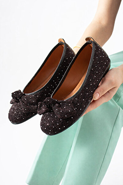 STOCON Дамски балетни пантофки с камъни и панделки Обувки за всеки ден Офис о...