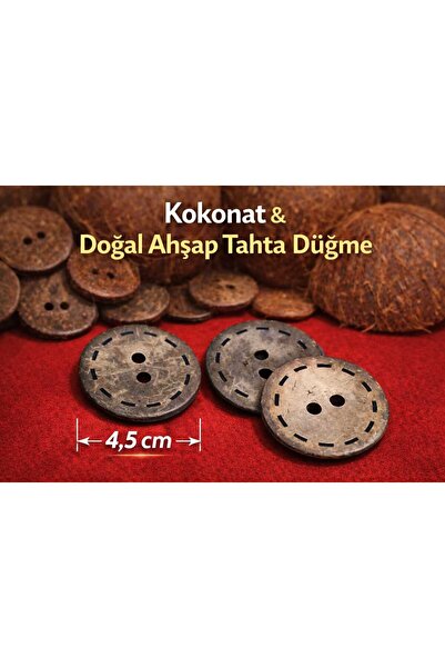 İMREN AKSESUAR Cocos, buton din lemn 4,5 cm dimensiune desene laser modelat 1...