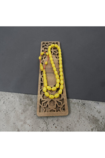 İnan Tesbih سبحة من حجر العنبر بتصميم حلقي مصنوع يدويًا بقصّة حبّوب الشعير