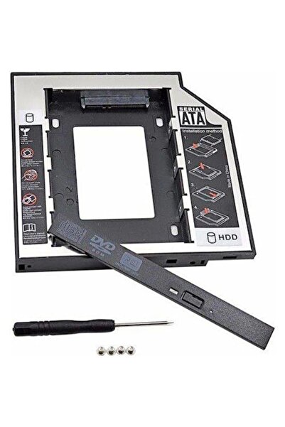 Alfais 12.7mm Hdd Caddy Dvd Ssd Box Sata Cd Slide Second Harddisk Laptop Note...