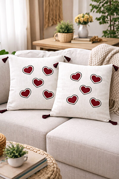 MUK's Σετ 2 τεμαχίων Κάλυμμα Μαξιλαριού Καναπέ με Ανάγλυφο Κέντημα (Κοίλο) – ...