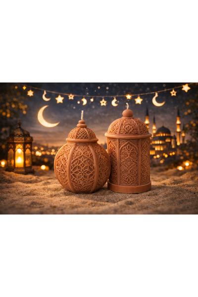şema kadim ışık Ramazan bayramına özel El Yapımı islami Oymalı Fener Mum Seti...
