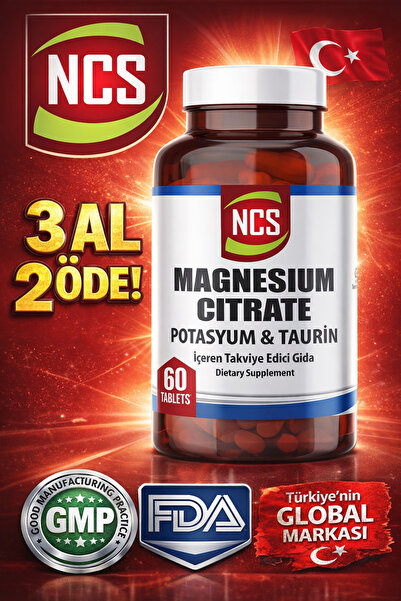 NCS Magnesium Citrate 4 Piece Form 60 Tablets (POTACYUM KALIUM) & Vitamin B6 ...