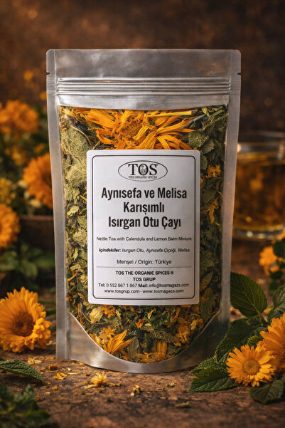 TOS The Organic Spices شاي نيتل بلسم الآذريون والليمون - خليط الآذريون والليم...