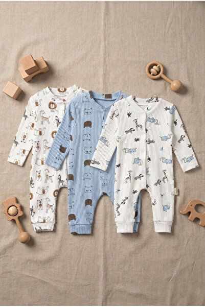 Noone 3-Pack 100% Cotton Cute Animal Figure Baby Romper Set - Chick, Bee and ...