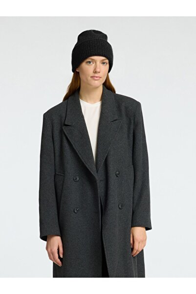 Selected Femme Mütze Geripptes Wollgemisch