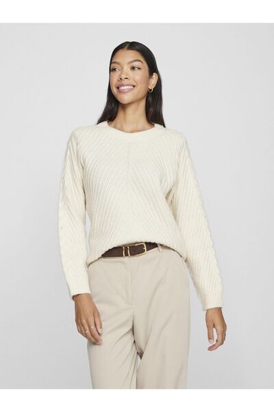 VILA Strickpullover Rundhals