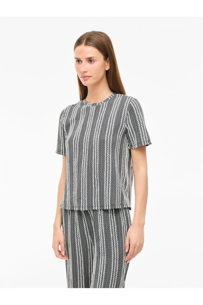 VILA Oberteil mit kurzen Ärmeln VISONEA Rundhals