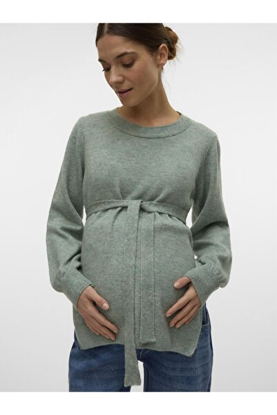 Mama Licious Strickpullover Normal geschnitten Rundhals Pullover